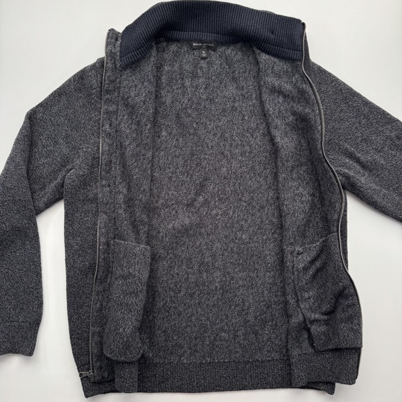 BANANA REPUBLIC Zip Up Button Front Cardigan‎ Sweater Mens XL Gray Wool Blend - Picture 11 of 16